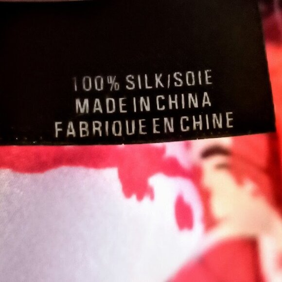 Elie Tahari Pink Red Splatter Print Ruffle Silk Sleeveless Top - Picture 5 of 6